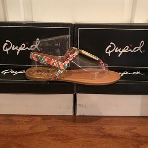 Cupid multi colored sandals. New in box